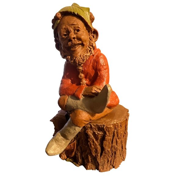 Vintage Tom Clark PADRE Gnome Figurine Sitting on Stump 1983 Numbered 25 Estate - Picture 1 of 8